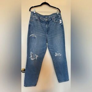 NWT Old Navy High Rise O.G. Straight Secret Smooth Pockets Distressed Size 14